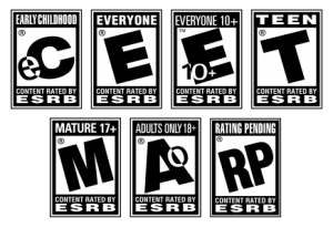 Estos son los logos que utiliza la ESRB para etiquetar todo video juego.